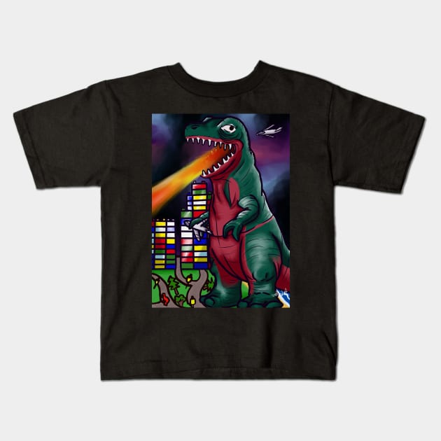 Cheap Plastic Kaiju Kids T-Shirt by KloudKat